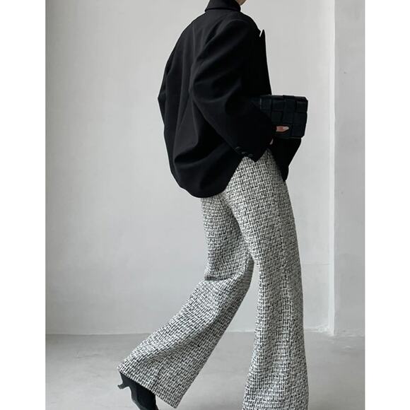 Tweed Wide Leg Dress Pants Size Medium Commense - Picture 3 of 5